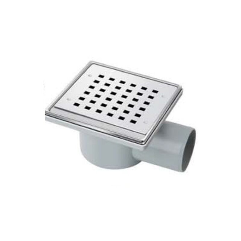 Sifon inox 100x100 mm, gratar inox cu inchidere,  iesire laterala  Ø50 mm - imagine 1